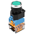 Miniatyrbillede 4 af 8: 22mm Fladt Hoved Grøn Trykknap Momentary Switch Med LED Lys 220V