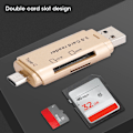 Miniatyrbillede 7 af 8: Kortlæser Mobiltelefon Computer Multi Funktion Opbevaring Bærbar Konverter Hukommelse USB3.0 (Gylden)