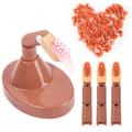 Acrylic Nail Practice Finger, 3 Artificial Finger Models with 1 Finger Base and Brown Nail Tips, Flexible Training Finger for Nail Practice