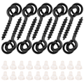 Miniatyrbillede 7 af 8: 10 stk. agnskruer med 20 stk. ovale ringe Carp Rig Ring Stops Karpefiskegrej Krogskrue Hvid