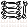 Miniatyrbillede 6 af 8: 10 stk. agnskruer med 20 stk. ovale ringe Carp Rig Ring Stops Karpefiskegrej Krogskrue Hvid