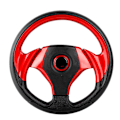 Miniatyrbillede 2 af 8: 13 tommer 320mm Universal PU Læder Bil Sport Racing Drift Rat  rød