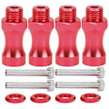 Pikkukuva 1 / 8: 12 kpl 1/10 - 1/8 RC-automallin osa Alumiiniseos 12 mm - 17 mm pyörännavan sovitin kytkin Punainen