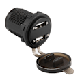 Miniatyrbilde 5 av 8: 3.1A Dobbel USB Bil Lader Strømadapter med Voltmeter DC 12V (Blå)