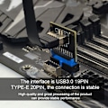 Pikkukuva 7 / 8: Emolevyn Laajennuskortti USB3.0 Etu 19PIN - 3.1 TYPE C Etu Type E Adapteri 20 - 19PIN