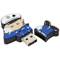 Miniatyrbilde 5 av 8: U Disk Tegneserie Kreativ Fleksibel Plastikk Bærbar for Windows 98 / Me / 2000 / XP USB2.0 Politimann 64G