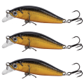 Miniatyrbild 3 av 8: 3 st Dubbla Krokar Sjunkande Tungplatta Bete Minnow Konstgjort Livsliknande Bete Fisketackel 6#