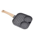 Miniatyrbillede 5 af 8: 4 Huls Stegepande Non-Stick Varmebestandig Omeletpande til Pandekager Burgere Køkkentilbehør til Gas- og Induktionskomfur Sort