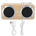 Miniatyrbild 1 av 8: Högkvalitativ Mini Subwoofer-högtalare i Trä med Bluetooth, Vred och Ljudkabel