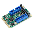 Miniatyrbillede 8 af 8: MINI PCIE til USB3.0 Front Udvidelseskort til Windows XP/2003/Vista Win7/win8/win10/2003/Linux (Dual 19PIN（10313） )