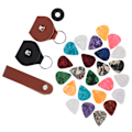Miniatyrbild 7 av 8: 28st Gitarrplektrum Set PU Läder Celluloid 3 Olika Tjocklekar Instrumenttillbehör