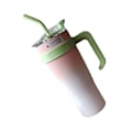 Miniatyrbild 2 av 8: Bil Isolerad Mugg Rostfritt Stål 1250ML med Sugrör Isolerade Tumblers för Utomhusresor Gradient Rosa