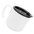 Miniatyrbillede 2 af 8: 350 ml kaffekrus med låg, rustfrit stål, dobbelt lag, varmeisolering, tekop til hjemmekontor, rejse, hvid