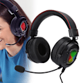 Miniatyrbillede 5 af 8: K3 Sort Rød ABS Gaming Headset RGB Hovedtelefoner til PS4/Xbox one x/Xbox one/PC/Laptop/PSP/Tablet PC/IOS/Android Sort Rød (RGB Lys)