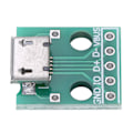 Pikkukuva 6 / 8: 10 kpl Micro USB -naarasliitin DIP-adapterilevyyn 5-nastainen 2,54 mm nousu