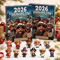 Jul 2026 Highland Ko Julekalender, 24 Dages Nedtælling Blind Box Sæt, Søde Mini Highland Ko Figurer Samling, Juleoverraskelsesgaveæske til 2pcs