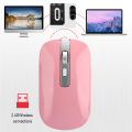 Miniatyrbild 6 av 8: 2.4G Trådlös Mus Ergonomisk 1600 DPI Hög Upplösning USB Laddning Datortillbehör Rosa