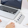 Miniatyrbillede 7 af 8: Aluminiumslegering 4 Porte USB3.0 Hub Høj Hastighed Computer/Laptop Splitter Adapter