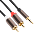 Pikkukuva 3 / 8: Audio Line Kaiutinkaapeli Tietokone Subwoofer Kaapeli Puhelinlisävaruste 2-in-1 3,5 mm Uros - 2RCA 2 metriä