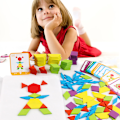 Miniatyrbilde 8 av 8: 155 stk Trepuslesett Tangram Utdannende Leke Fargerike Byggeklosser