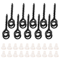 Miniatyrbillede 4 af 8: 10 stk. agnskruer med 20 stk. ovale ringe Carp Rig Ring Stops Karpefiskegrej Krogskrue Hvid