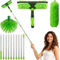 5 m Telescopic Window Scraper - Professional 2-in-1 Window Cleaner with Cobweb Brush and Microfiber Duster