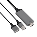 Miniatyrbillede 7 af 8: 3 Farver Telefon til HDMI Kabel til IOS Interface Digital AV Adapter 1080P Plug Play til IOS Android Sort