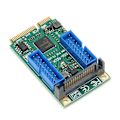 Miniatyrbillede 6 af 8: MINI PCIE til USB3.0 Front Udvidelseskort til Windows XP/2003/Vista Win7/win8/win10/2003/Linux (Dual 19PIN（10313） )
