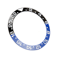 Miniatyrbild 5 av 8: 38mm Diameter Svart Blå Klocka Bezel Insats Basring Vit Karaktär Keramisk GMT Armbandsur Bezel Insats Ring