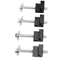 Miniatyrbillede 7 af 8: 4 stk. Værktøjskasse Fastgørelsesstropper J-kroge Aluminium Legering Sort Universal til Pickup Truck
