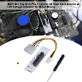 Miniatyrbild 5 av 8: NGFF M.2 Key M till PCI-E Express 4X Riser-kortadapter med LED Spänningsindikator Stor 4P Ström C