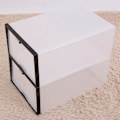 Miniatyrbillede 8 af 8: Klar Foldbar Plast Skuffe Sko Opbevaringskasse Stabelbar Boks Organizer Sort