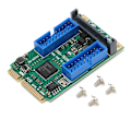 Miniatyrbillede 2 af 8: MINI PCIE til USB3.0 Front Udvidelseskort til Windows XP/2003/Vista Win7/win8/win10/2003/Linux (Dual 19PIN（10313） )