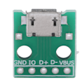 Pikkukuva 7 / 8: 10 kpl Micro USB -naarasliitin DIP-adapterilevyyn 5-nastainen 2,54 mm nousu