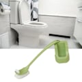 Miniatyrbillede 5 af 8: Toiletbørstesæt Plastik Dobbeltsidet Børstehoved Toilet Skrubber Holder Sæt til Hjem Hotel Soveværelse Grøn