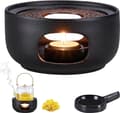 Ceramic Teapot Warmer with Tealight Holder, Porcelain Teapot Warmer, Coffee Warmer, Tea Warmer for Tea - Black (without light)