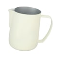Miniatyrbillede 3 af 8: Coffee Latte Art Kander Bevel Design 450ml Rustfri Stål Mælkeskumningskande til Kaffe Mælk Hvid