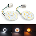Miniatyrbillede 8 af 8: 2 stk. Motorcykel LED Blinklys Indikator Hvid Gul Lys Høj Lysstyrke Passer til Touring
