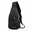 Miniatyrbillede 2 af 4: Skuldertaske Herre Cross Body Bag Powerbank Outlet - Sort sort black