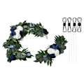 Miniatyrbillede 7 af 8: 2 Sæt Bryllups Blomsterdekorationer Roseform Livagtig Vivid Farve Lugtfri Velkomst Blomsterdekorationer 18063 BS BL