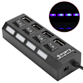 Pikkukuva 3 / 8: Multiport USB2.0 HUB 4 Porttia Nopea USB-jakaja-adapteri PC-pöytäkoneelle Kannettava tietokone 4 Porttia Musta