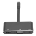 Pikkukuva 4 / 8: Laajennusadapteri 5 in 1 TypeC HDMI VGA Audio Output Virtalähde Monitoiminen Musta (Musta)
