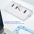 Miniatyrbillede 8 af 8: Aluminiumslegering 4 Porte USB3.0 Hub Høj Hastighed Computer/Laptop Splitter Adapter