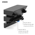 Miniatyrbillede 7 af 8: Højhastigheds 5-Port USB Hub 2.0 & 3.0 Udvidelseshub Controller Adapter til PS4 Pro Spillekonsol