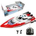Miniatyrbillede 1 af 6: RC-båd fjernbetjening racerbåde til pools og søer Mini Speed Boat legetøj udendørs eventyr elektrisk bådlegetøj til børn