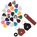 Miniatyrbild 6 av 8: 28st Gitarrplektrum Set PU Läder Celluloid 3 Olika Tjocklekar Instrumenttillbehör