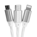 Pikkukuva 7 / 8: 3 in 1 Multi USB -latauskaapeli LED Virtaava Laturi Johto IOS/Type C/Micro Portille Värikäs Valo