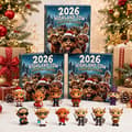 Jul 2026 Highland Ko Julekalender, 24 Dages Nedtælling Blind Box Sæt, Søde Mini Highland Ko Figurer Samling, Juleoverraskelsesgaveæske til 3pcs