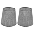 Miniatyrbillede 2 af 8: 2 stk. Indendørs Lampeskærm Europæisk Stil Stof Lampeskærm til E14 Lysekrone Bordlampe Gulvlampe PX150 Sølvgrå
