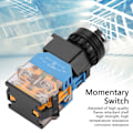 Miniatyrbillede 8 af 8: 22mm Fladt Hoved Grøn Trykknap Momentary Switch Med LED Lys 220V